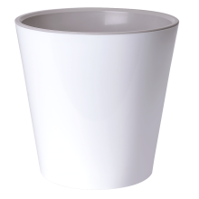 Flowerpot "Deco" with insert 13x12,5cm (white / white)