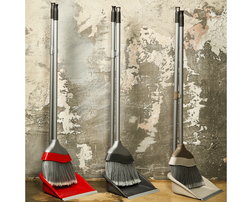 Set of broom and scoop "Euro" (granite / gray)