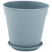 Flowerpot "Gloria" with tray 23,1x22,1cm (gray blue)