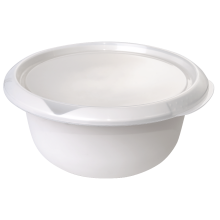 Kitchen bowl with lid 2,75L (white rose / transparent)