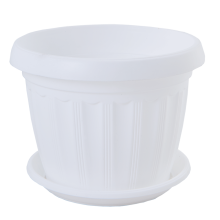 Flowerpot "Terra" with tray 20x15cm (white)