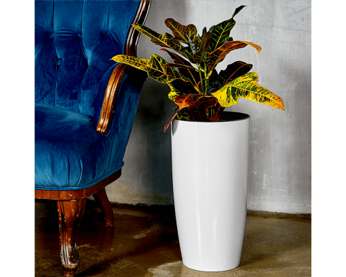 Flowerpot "Alpha" with insert d27x51cm (white)