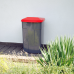 Garbage bin 90L (dark gray / red)