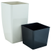 Flowerpot "Quadro" with insert 16x16x30cm (white rose)