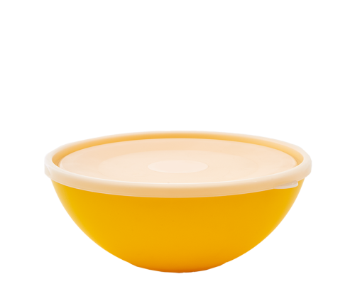 Bowl with lid 3L (dark yellow / transparent)