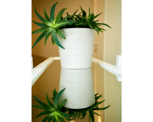 Flowerpot "Fusion" with insert low d36x34cm (white)