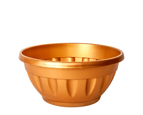 Flowerpot "Janna" with tray 24x11cm (bronze)