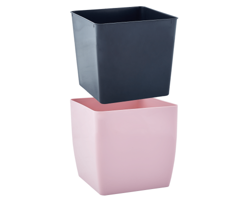 Flowerpot "Quadro" low with insert 27x27x26cm (freesia)