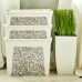 Flowerpot "Quadro" with insert 22x22x41,5cm (white rose)