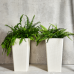 Flowerpot "Rattan" square with insert 27x27x51cm (white rose)