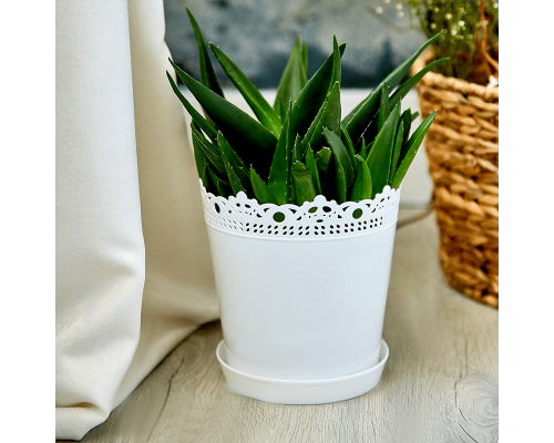 Flowerpot "Richelieu" 17cm (white)