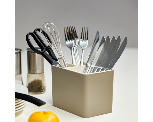 Cutlery drainer "Plus" (cappuccino / white rose)