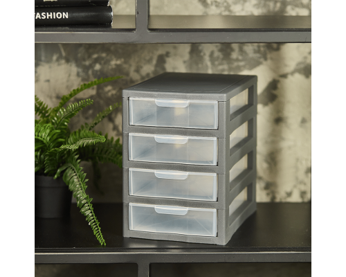Universal organizer for 4 drawers (granite / transparent)