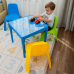 Children's table "English Alphabet" (light blue)