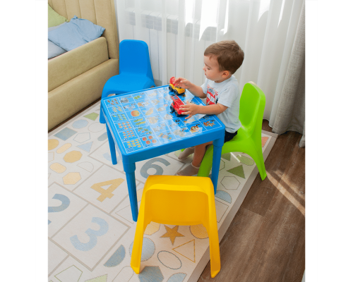 Children's table "English Alphabet" (light blue)