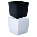 Flowerpot "Quadro" low with insert 27x27x26cm Stone (light grey concrete)