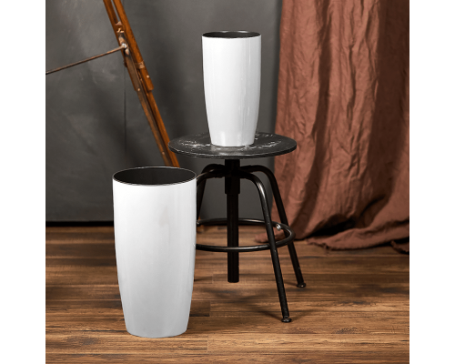 Flowerpot "Alpha" with insert d16x30cm (white)