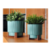 Flowerpot "Oslo" with insert and decorative stand d16cm (green)