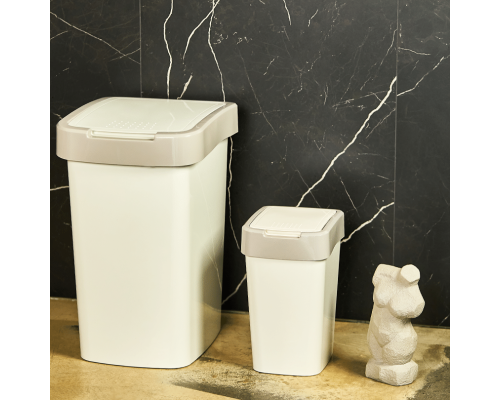 Garbage bin Euro 25L (white rose / cocoa)