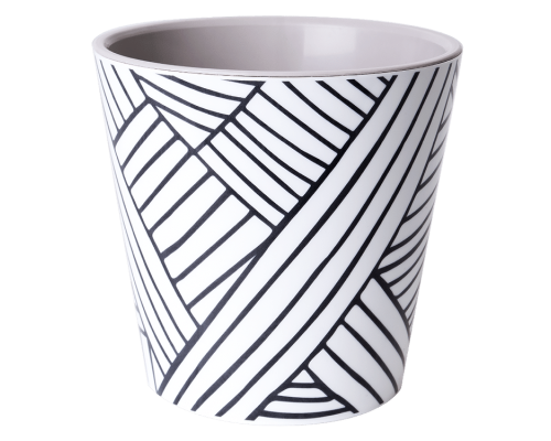 Flowerpot "Deco" with insert with decor 16x15,5cm (Ethno white)