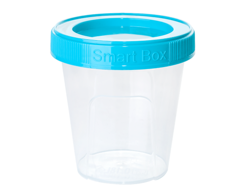 Container "Smart Box" round 0,18L (transparent / turquoise)