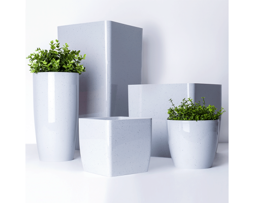 Flowerpot "Matilda" with insert 16x15cm Stone (light grey concrete)