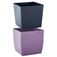 Flowerpot "Quadro" low with insert 22x22x21cm (violet)