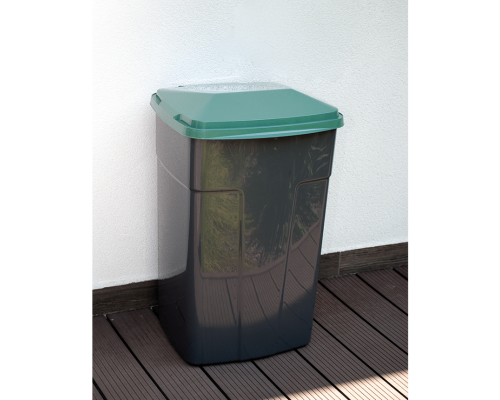 Garbage bin 90L (dark gray / green)