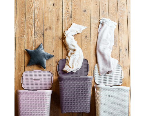 Laundry bin "Rattan" 50L (dark brown)