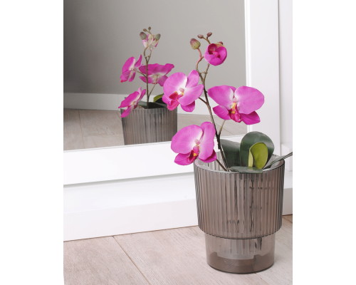 Вазон "Стелла" для орхідей з дренажем 13*15см. (корич. пр.) Вазон "Стелла" для орхідей з дренажем 13*15см. (корич. пр.)