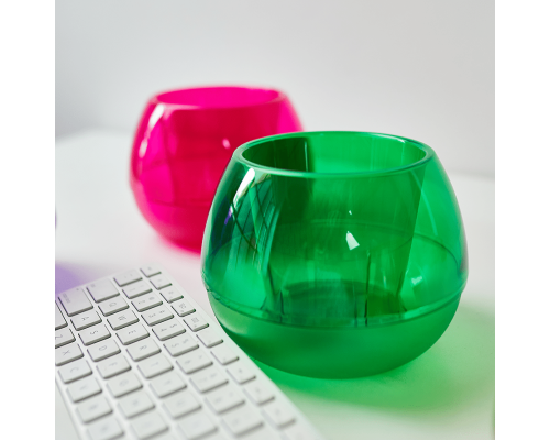 Flowerpot "Sphere" d10cm (green transparent)