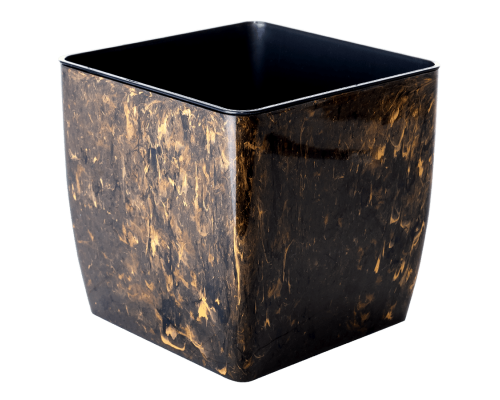 Вазон "Квадро" низький 16*16*15,5см. Stone (чорний агат)