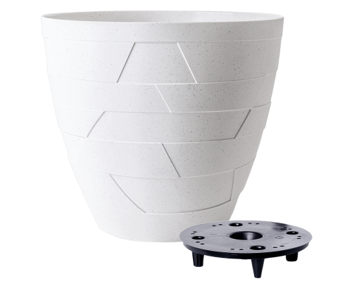 Flowerpot "Ceramo" with insert d14,5x13cm (white rose concrete)