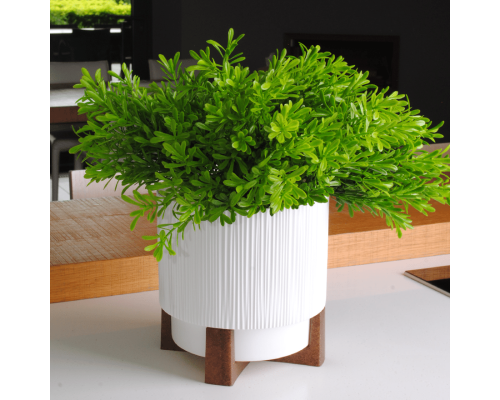 Flowerpot "Oslo" with insert and decorative stand d12cm (white)