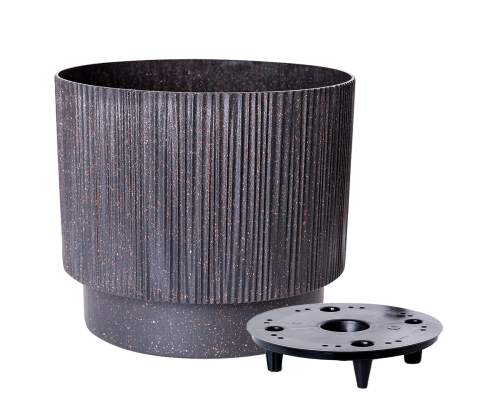 Вазон "Осло" зі вставкою d30см. (граніт WOOD)