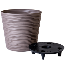 Flowerpot "Fusion" with insert low d23,5x22cm (cappuccino)