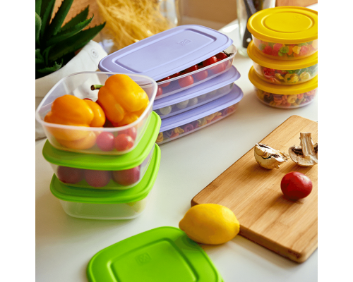 Food storage container rectangular 2,5L (transparent / lilac)