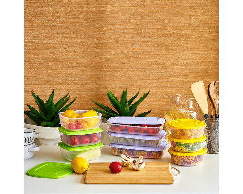 Food storage container rectangular 2,5L (transparent / lilac)