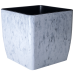 Вазон "Квадро" низький 27*27*26см. Stone (білий мармур)