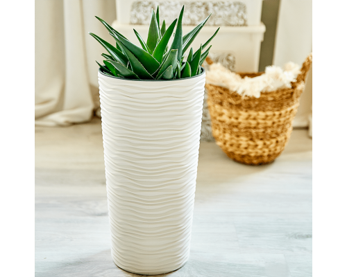 Flowerpot "Fusion" with insert d22x41,5cm (white rose)