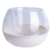 Flowerpot "Sphere" d14cm (transparent / white rose)