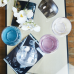 Flowerpot "Sphere" d14cm (transparent / white rose)