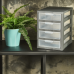 Flowerpot "Deco" with insert 16x15,5cm (gray blue / white)