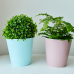 Flowerpot "Deco" with insert 16x15,5cm (gray blue / white)