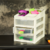 Organizer with sections for 3 drawers (white rose / transparent)