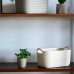 Basket "Jute" M (white rose)