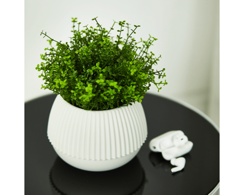 Flowerpot "Boho" low d18cm (white rose)