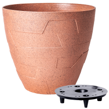Вазон "Керамо" со вст. d36,5х32,5см. (карамель WOOD)