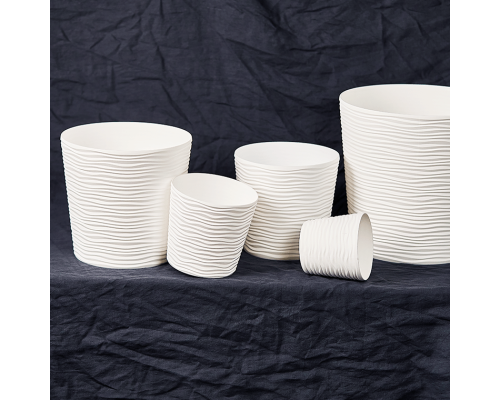 Flowerpot "Fusion" with insert low d42x40cm (white)