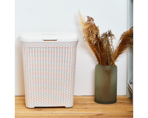 Laundry bin "Rattan" 50L (white rose)